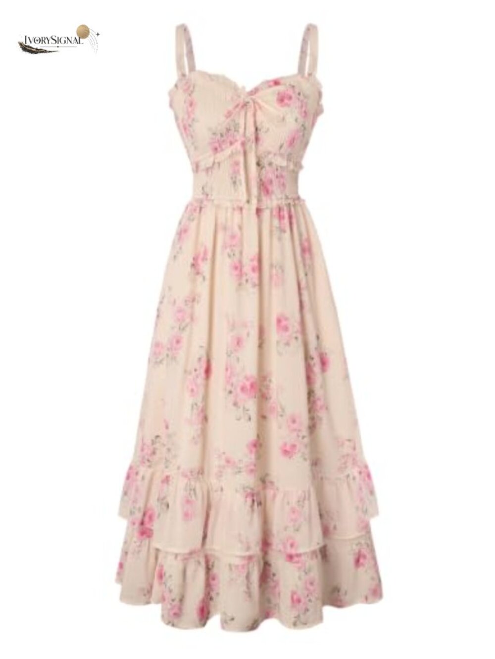 Women's Floral Smocked Sundress with Pockets Adjustable Straps
